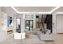 provide a modern living room interior design and 3d rendering